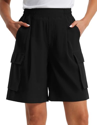 Libin Women's Hiking Cargo Shorts Wide Leg Bermuda Shorts Knee Length Lightweight Quick Dry Casual Short for Summer Travel