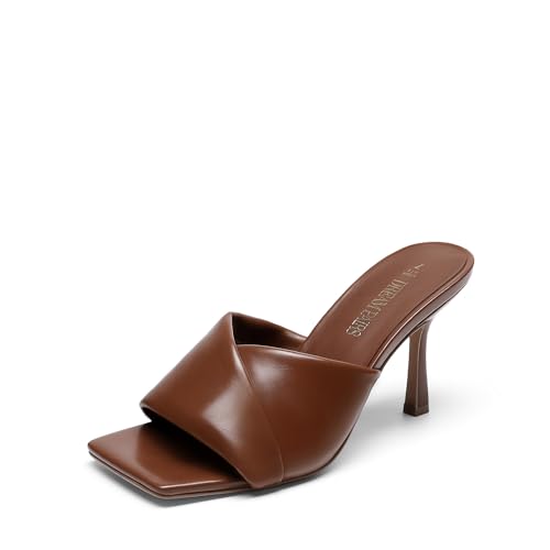 Image of DREAM PAIRS Women's High Stilettos Heels Mules Open Square Toe Slip On Comfort Sexy Dress Pumps Sandals Fashion Casual Prom Dress Shoes