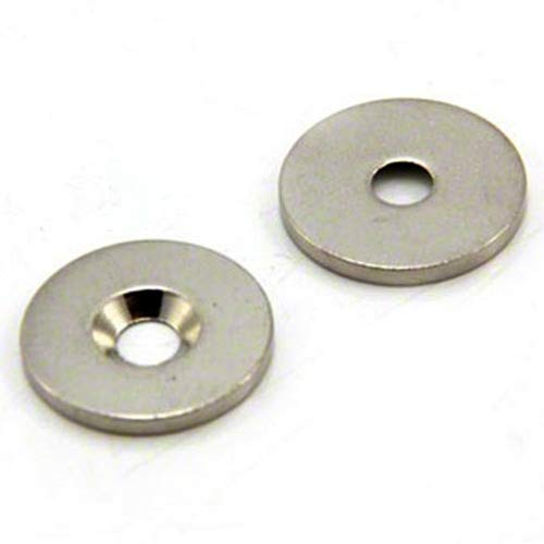 100 Metallscheiben mit Bohrung und Senkung - Ø27 x 3mm - aus Stahl (DC01) verzinkt - Metallplättchen rund mit Loch (Senkbohrung) - Gegenstück/Haftgrund für Magnete (ferromagnetisch), Menge: 100 Stück