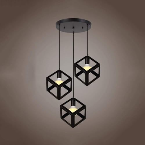 Chandelier fer forgé 3 lampes H3TF5J suspension industrielle