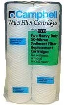 Campbell Cartucho de filtro de sedimentos 1SHD, 50 micrones, 9 34 pulgadas, paquete de 2