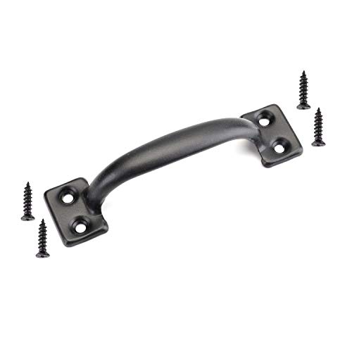 Tebery 6 Pack Rustic Gate Handle Utility 5-Inch Black Door Pull Handle Metal Kitchen Cabinets Furniture Wardrobe Medicine Handle Door Hardware #TOP1