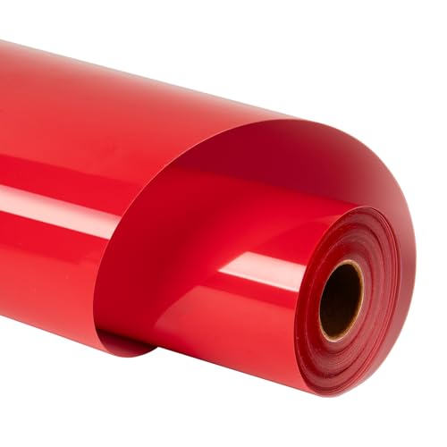 Image of HTVRONT Red Heat Transfer Vinyl Roll, 12 inch x 30ft | Iron on Vinyl for Shirts, Easy to Use, Easy to Cut & Weed, For Heat Transfer Vinyl Design