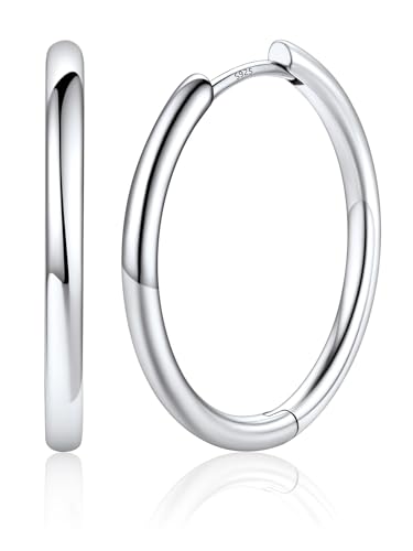 Image of Silvora 14K Gold Plated Huggie Hoop Earrings for Women, Small Sterling Silver Hoops, Hypoallergenic Cartilage Earrings for Sensitive Ears 8 /10 /12 /14 /16 /18 /20MM