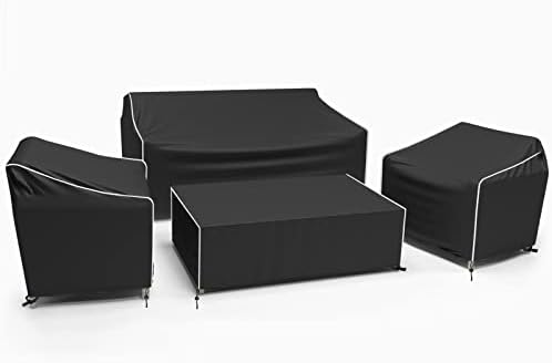 Gasadar Patio Furniture Covers 4 Piece, Waterproof Outdoor Furniture Covers, Patio Furniture Set Covers -Black
