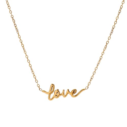Collier ras-du-cou plaqué pendentif d'amour femmes chaîne fine ajustable