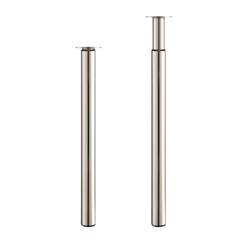 ARATERVIO Verstellbare Möbelbeine aus Edelstahl – Höhenverstellbare Tischbeine 710–1100 mm, Ø60 mm, rutschfeste Basis, Robuste und Langlebige Tischbeine für Küche