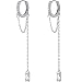 Produktbild Silber Ohrringe Damen 925, Kreative Quaste Kette Anhänger Zirkonia Charme Hypoallergene Klappohrringe Exquisite Kreis Endlosschleife Schmuck Für Dame Männer Mädchen Freundin Heiraten Valentinst