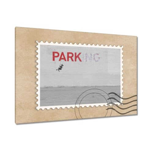 Banksy Parking peinture sur toile 120x80cm pour décoration murale urbaine moderne H3024M