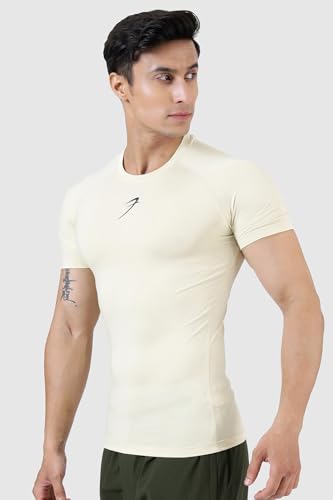 Image of FUAARK Men's Half Sleeve Compression T-Shirt - Athletic Base Layer for Fitness