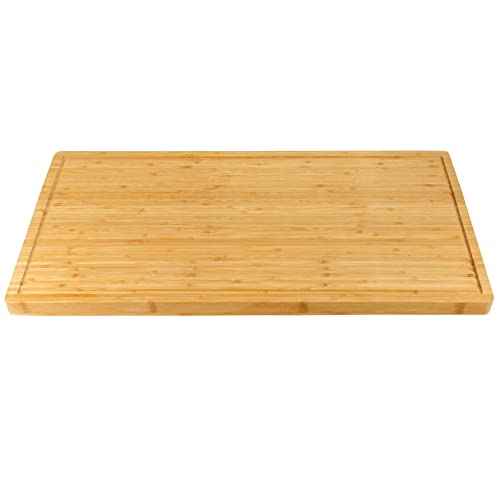 Bamboomn Heavy Duty Premium Bamboo Cutting Board - Vertical Cut - Grooved - 24" X 12" X 1" #TOP1