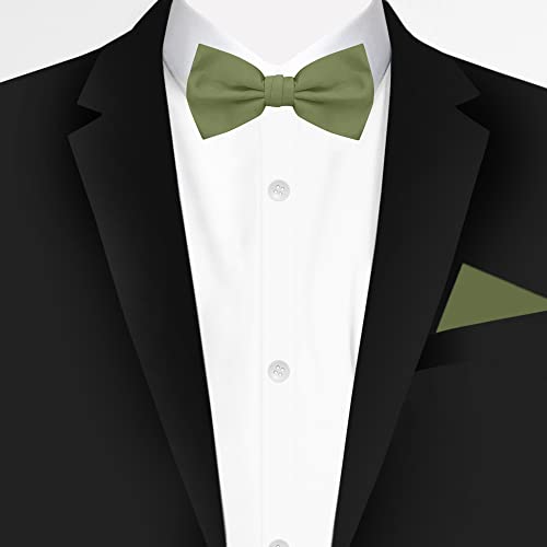Image of Jacob Alexander Men's Pretied Banded Adjustable Solid Color Bowtie