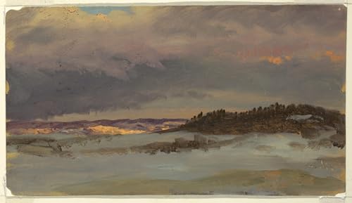 Art mural paysage d'hiver Hudson par Frederic Edwin Church toile moderne 60x90cm