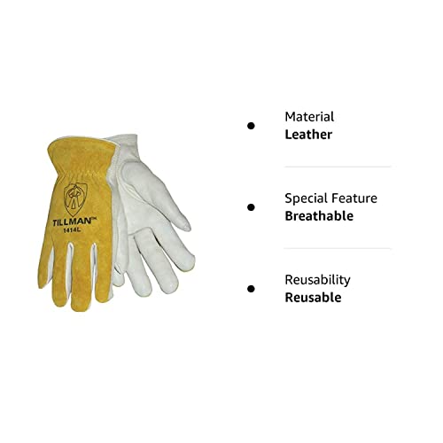 Tillman 1414 Top Grain/Split Cowhide Drivers Gloves - Pack Of 4 Pairs (Large) #TOP2