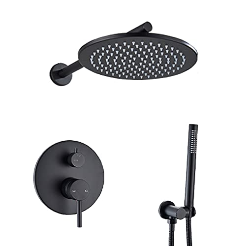 Système de douche effet de pluie encastré 16 pouces ensemble douche murale 2 fonctions