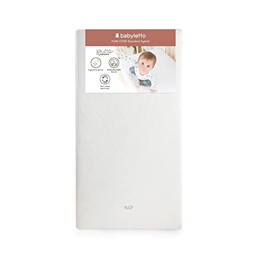 Babyletto Pure Core Crib Mattress, Hybrid Quilted Waterproof Cover, 2-Stage, Greenguard Gold Certified