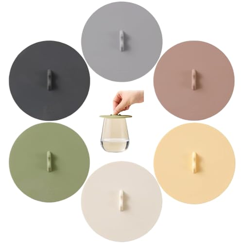 flower Silicone Cup Covers (Set of 6) Multicolored Silicone Lids for Mugs Cups Flexible Mug Covers Tea Pots Hot Cup Lids for Coffee & Tea (Style A)