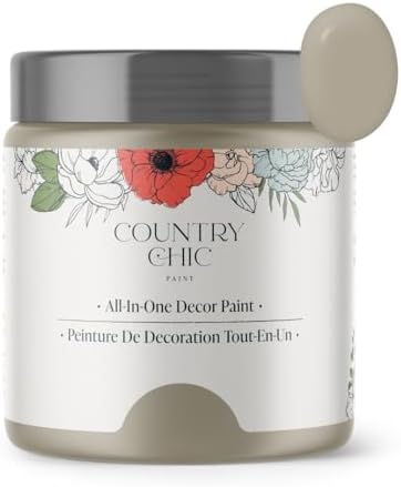 Country Chic All-in-One Chalk Paint for Furniture, Cabinets, Home Decor, Eco-Friendly, Matte Finish, Built-In Primer & Top Coat for Wood, Metal - Soiree (Beige Taupe) - 8 oz (237 ml)