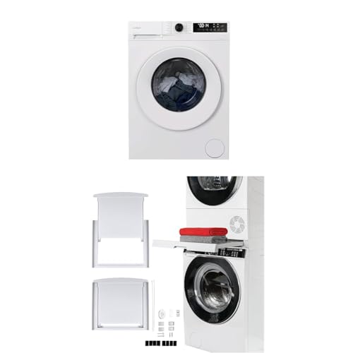 Image of CANDY Quick Pro 10kg 1400 RPM Washing Machine with Hoover Universal Stacking Kit with Sliding Shelf Bundle