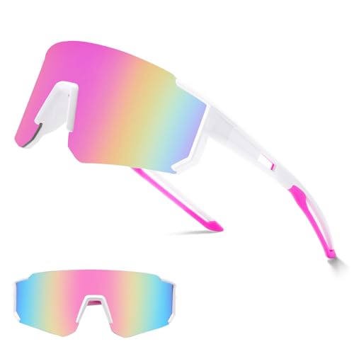 Ruikdly Rave Snelle sportbril, gepolariseerde zonnebril, fietsbril voor heren en dames, UV 400-bescherming, sportbril voor outdoorsport, fietsen, rijden, hardlopen, golfen, skiën, bergbeklimmen