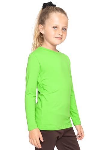 Image of Shirts for Girls Long Sleeve Crew Neck Top, Hoodie or 3 /4 Sleeve Soft Stretch Kids Lightweight Size 2-16