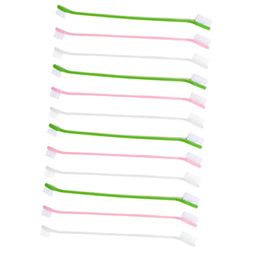 Totority Pet Toothbrush Set 12pc Dual-Ended Dog Toothbrushes Large Breed Soft Bristles Toothpaste