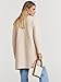 ANRABESS Women's Open Front Knit Lightweight Cardigan Casual Long Coatigan Sweater Lady Jacket Coat 2024 Fall Outerwear Beige Small