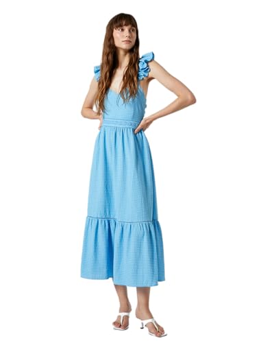 Koton Kadın U Yaka Kolsuz Katmanlı Maxi Elbise, 34