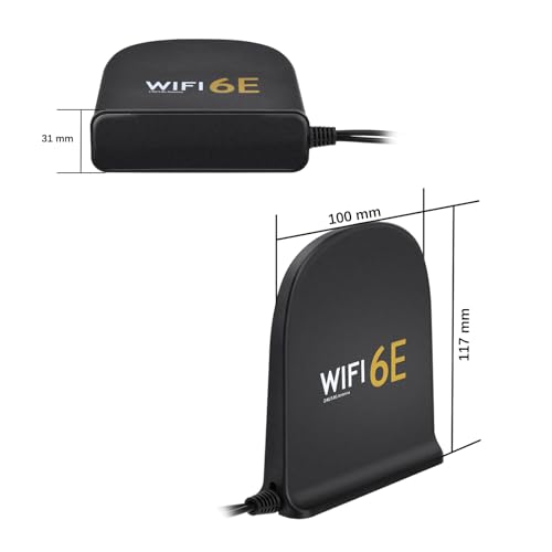 Bingfu Antena WiFi 6E Tri-Band 2,4GHz 5GHz 6GHz MIMO RP-SMA Macho Base Magnética Antena 8dBi com cab