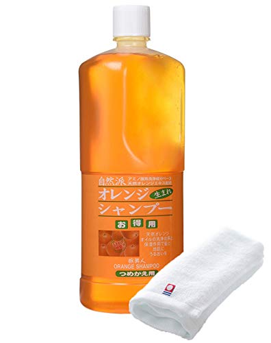 アズマ商事【お値段そのまま 今治タオル付き】オレンジシャンプー 詰め替え用1000ml/天然オレンジのアロマシャンプー 旅美人
