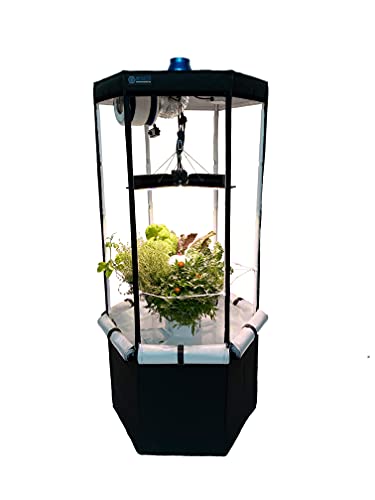 Aerospring Grower's Edition 2.0 9-Plant Vertical Hydroponic Growing System - Patented Hydroponic Kit for Indoor Growing - Tent, Grow Lights, Carbon Filter & Fan - Grow Flowering and Fruiting Plants
