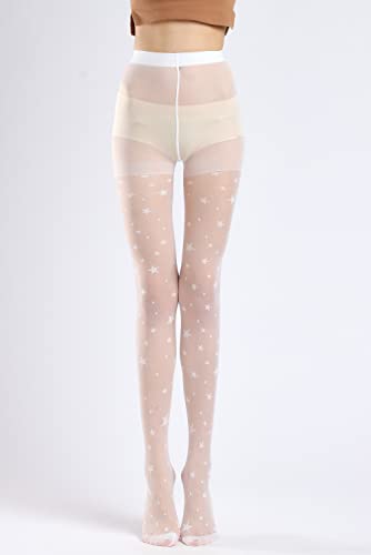 Image of Sahabowi Women Tights, Female Sheer High Waist Pantyhose, Vintage Control Top Stockings