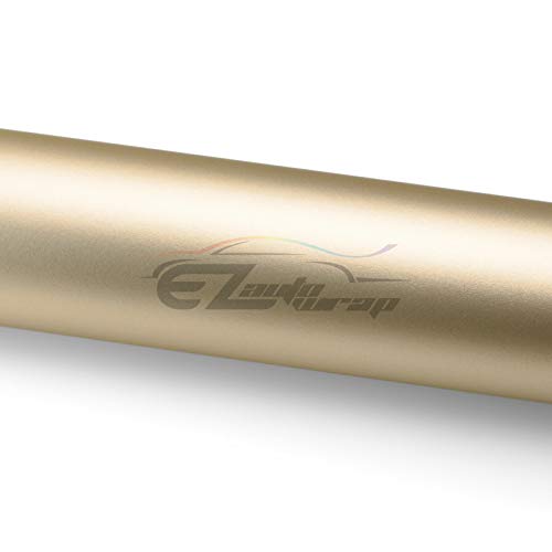 Satin Chrome Champagne Gold Car Vinyl Wrap Sticker Decal Sheet Air Release Bubble Free Self Adhesive Peel And Stick - 4"X8" (10Cm X 20Cm) Sample #TOP2