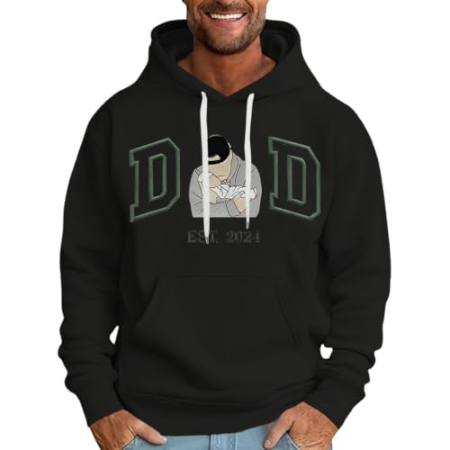 Sudadera con capucha para hombre en talla grande XXXL informal y cómoda color negro