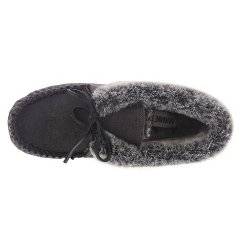Minnetonka Cabin Bootie Women's Slipper, 5 C/D US, Charcoal-Grey2