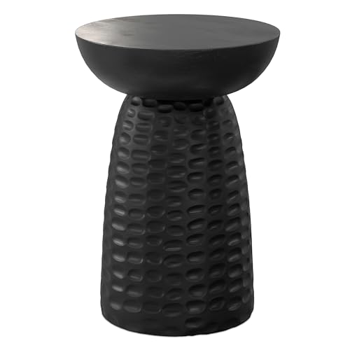 SIMPLIHOME Boyd 13-inch Wide Solid Mango End Table in Black, Contemporary-Style Accent Table for Living Room, Bedroom, or Family Room, Assembled