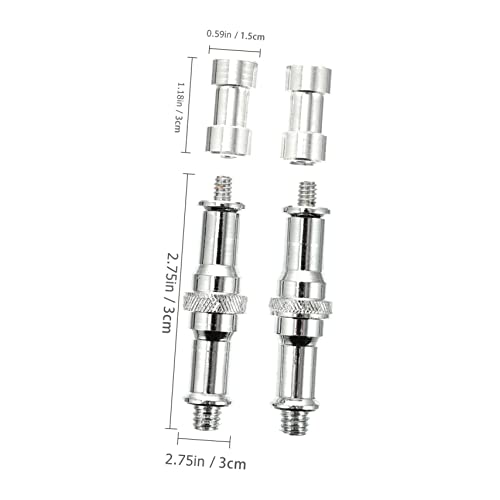 Image of Holibanna Tripod Screw Adapter 1 /4 to 3 /8 Inch Converter Quick Release Light Stand Screw 4-Pack for DSLR Cameras and Video Equipment
