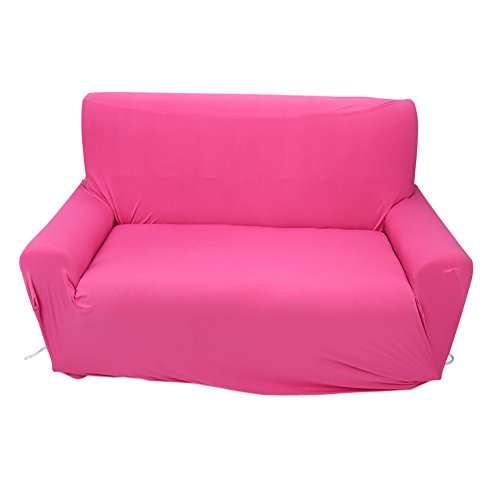 2インチソファスリップカバー、ストレッチソファカバー、Cまたはエラスティックと折り目付き、ホームホテル用の柔らかいポリエステル生地、内容 (ローズレッド)