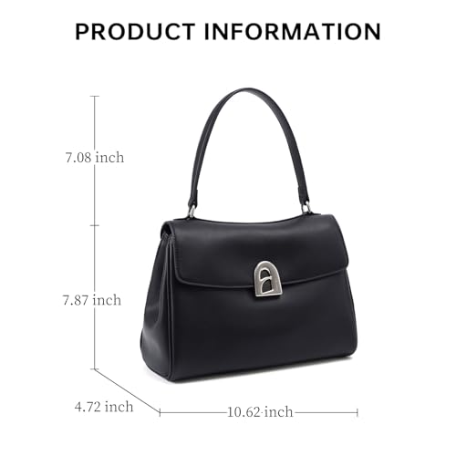 Image of LA FESTIN Women's Leather Top Handle Satchel Bag - Large Shoulder Handbag Crossbody Purse with Detachable Strap