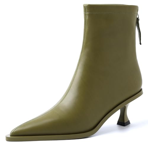 Fashion Ankle Boots For Women Women's Pointed Toe Winter Zipper High Heels Booties