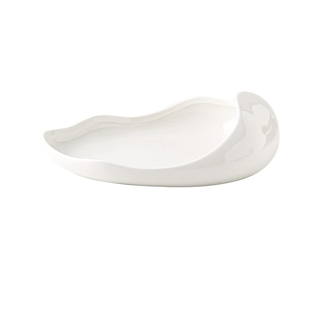 HIHELO ​Zestawy kuchennych talerzy obiadowych taca serwisowa taca serwisowa biała ceramiczna ładowanie naczynia kreatywne zimne naczynia talerz hotel restauracja zastawa stołowa zestaw ceramicznych płaskich talerzy (kolor: A, rozmiar: M)
