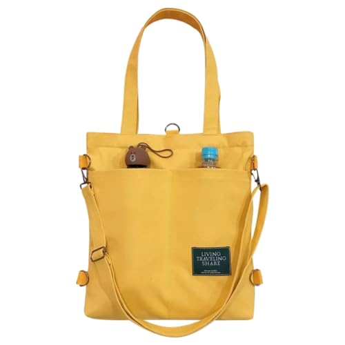 Bolsa Mochila Unissex De Lona Espaçosa Praia Passeio Academia Resistente Multiuso (SHARE - AMARELO)