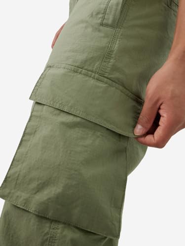 Image of The Souled Store Men and Boys Buttoned Cotton Blend Straight Fit Cargo Pants