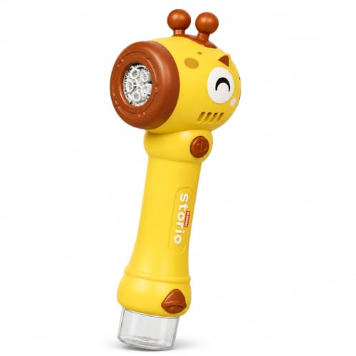 Image of Storio Bubble Wand Machine for Kids 3+ Years - Giraffe | Automatic Bubble Maker Toy with LED Lights & 12 Bubble Holes | Outdoor Bubble Toy for Boys Girls | Birthday Return Gifts Party Favors for Kids