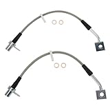 TRQ Front Performance Brake Hose Set Compatible with 2006-2010 Dodge Ram 1500 2011-2018 Ram 1500 2019 1500 Classic