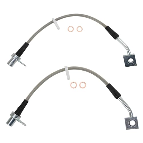 TRQ Front Performance Brake Hose Set Compatible with 2006-2010 Dodge Ram 1500 2011-2018 Ram 1500 2019 1500 Classic
