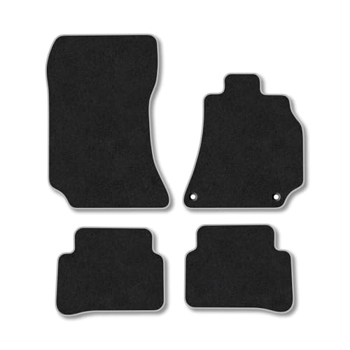 Image of Car Mats Compatible Mercedes E-Class (2008-2013) [W212] [Saloon; Estate] Grey Trim Carpet Tailored Fit Car Floor Mats Set Accessory Custom Fit Water-Resistant Anti Slip Backing All Weather Clips