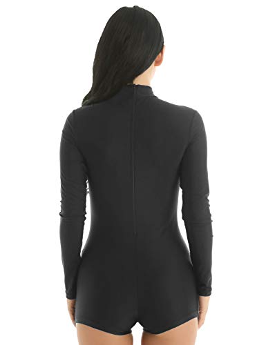 image for inlzdz Women's Turtleneck Lycra Spandex Gymnastics Dance Long Sleeve L
