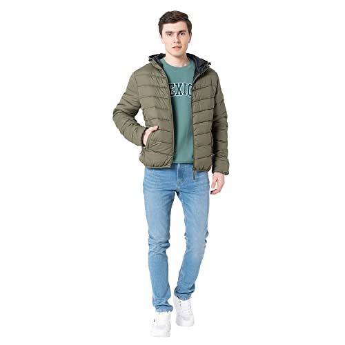 Image of Red Tape Men Polyester Standard Length Solid Padded Jacket