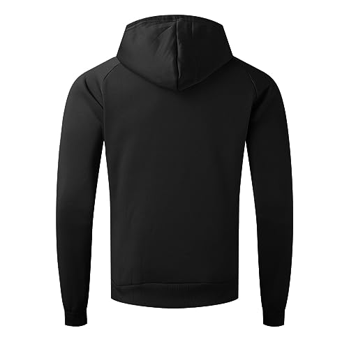 Mens Hoodies Pullover High Neck Casual Loose Fit Oversized Hoodie Heavyweight Fleece Lined Unisex Plain Y2k Hoodies3